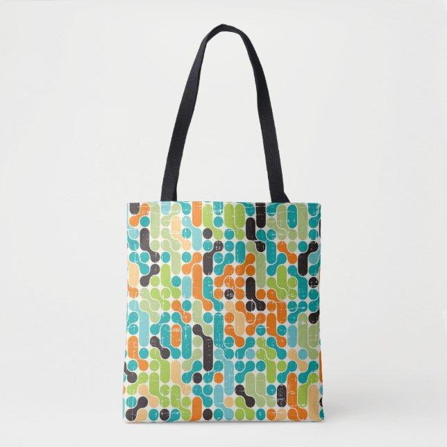 Tote Bag Motif géométrique rétro abstrait (Devant)