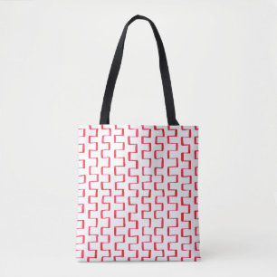 Tote Bag Motif géométrique rouge tout-sur-impression