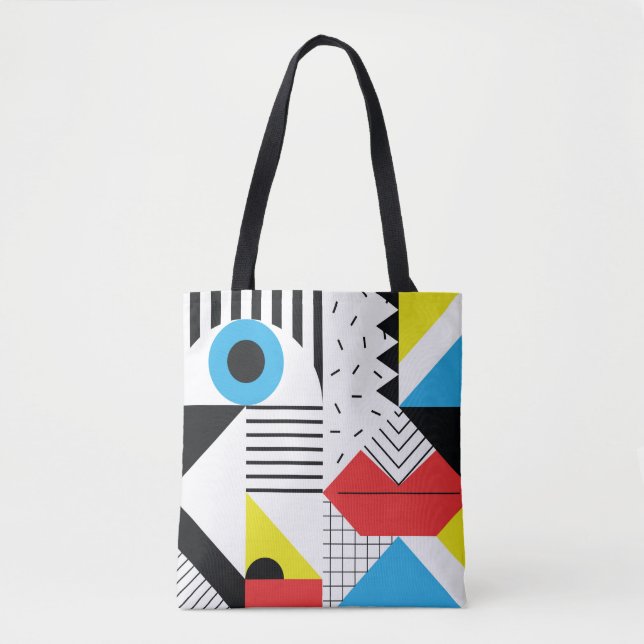 Tote Bag Motif géométrique transparent avec formes abstrait (Devant)