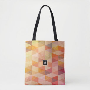 Tote Bag Motif géométrique Triangle souple Monogramme