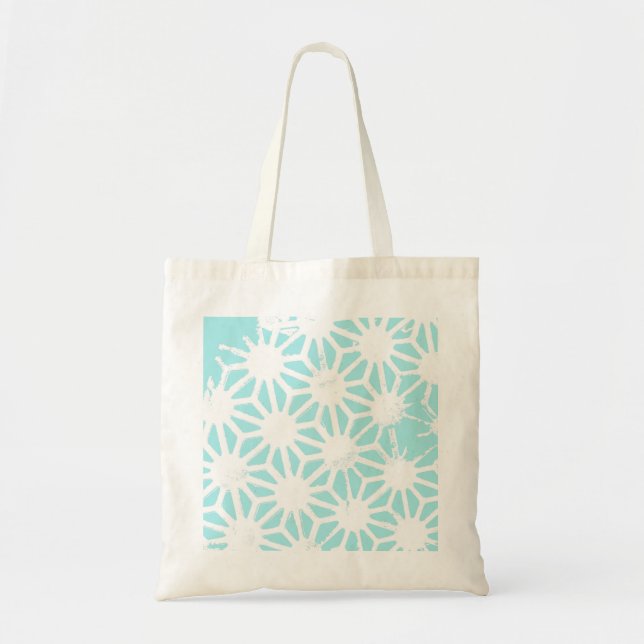 Tote Bag Motif géométrique turquoise (Devant)