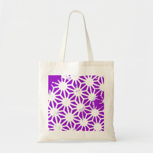 Tote Bag Motif géométrique violet royal (Devant)