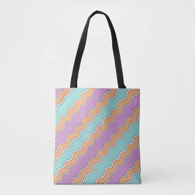 Tote Bag Motif géométrique ZigZag (Devant)