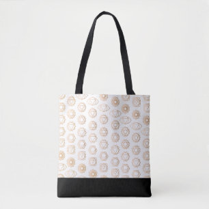 Tote Bag Motif Gold White Chakras tendance