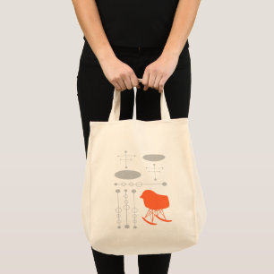Tote Bag Motif gris du milieu du siècle Silhouette