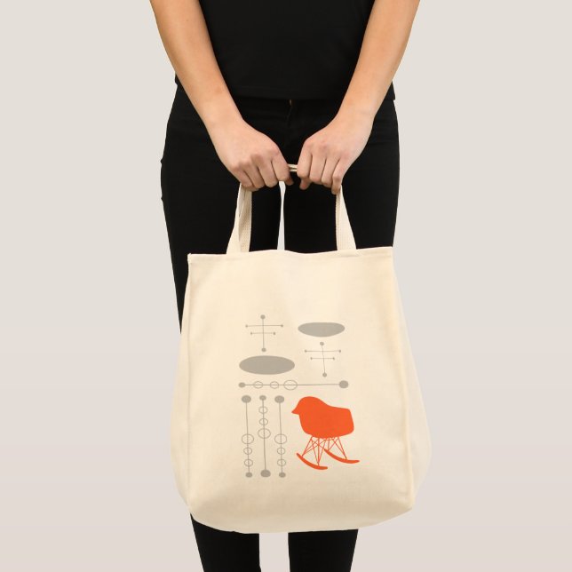 Tote Bag Motif gris du milieu du siècle Silhouette (Devant (produit))