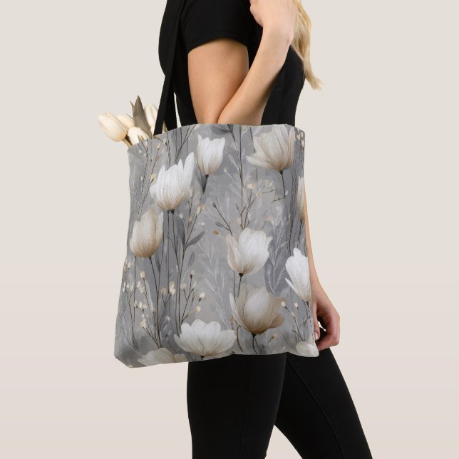 Tote Bag Motif Gris Français  (De près)