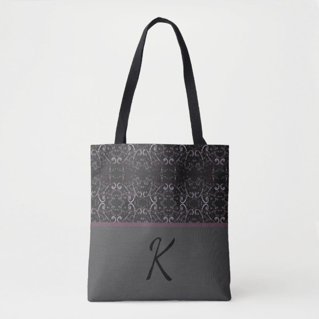 Tote Bag Motif gris personnalisé (Devant)