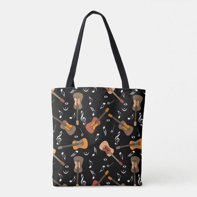 Tote Bag Motif Guitare Music Notes (Dos)