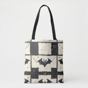 Tote Bag Motif Halloween Grunge Chauve-Souris Gothique