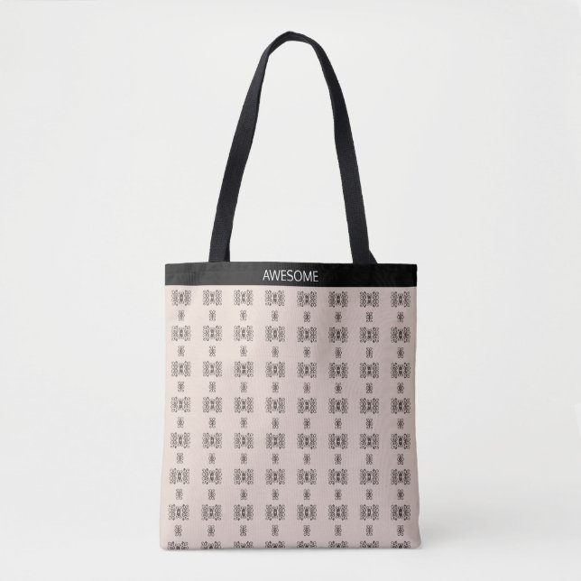 Tote Bag Motif hélicoïdal abstrait moderne sur fond beige (Devant)