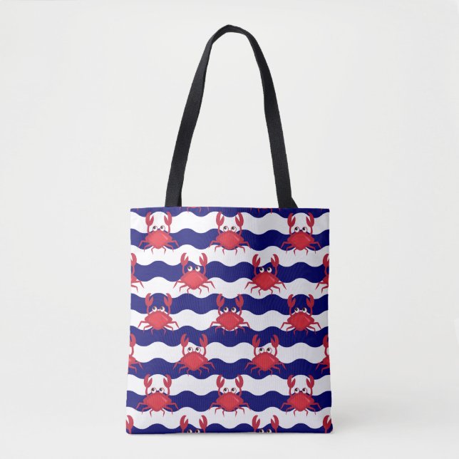 Tote Bag Motif heureux de crabes (Devant)