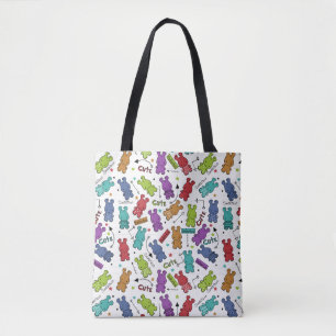 Tote Bag Motif hippo de dessin coloré