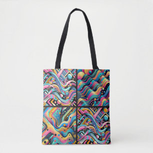 Tote Bag Motif imprimé abstrait néon coloré des années 90