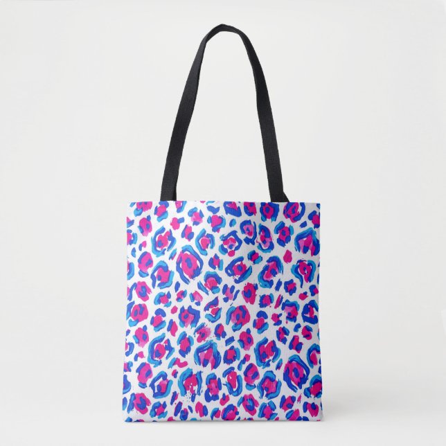 Tote Bag Motif imprimé léopard néon (Devant)