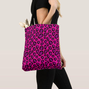 Tote Bag Motif imprimé léopard rose et violet vif