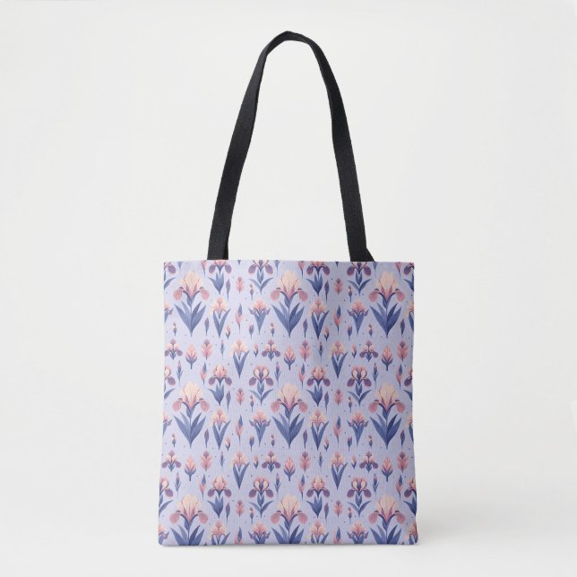 Tote Bag Motif Iris Flower (Devant)