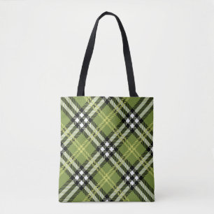 Tote Bag Motif irlandais vert de plaid