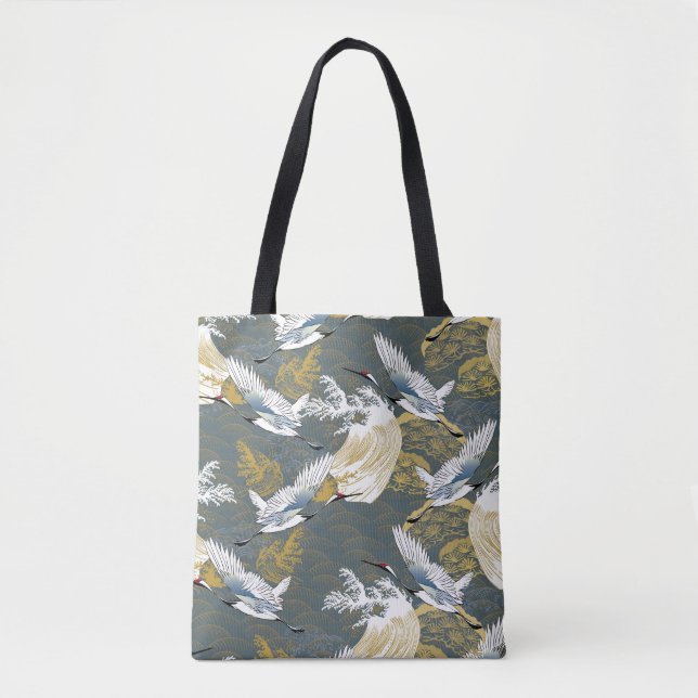 Tote Bag Motif japonais. Arrière - plan à motif traditionne (Devant)