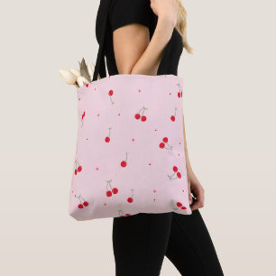 Tote Bag Motif joli de cerise Rose esthétique Seamless