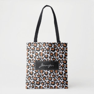 Tote Bag Motif Léopard blanc et d'or