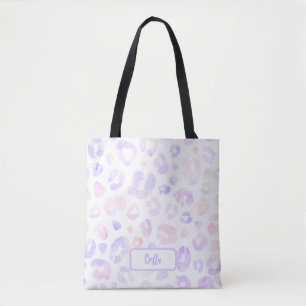 Tote Bag Motif léopard blanc métallique