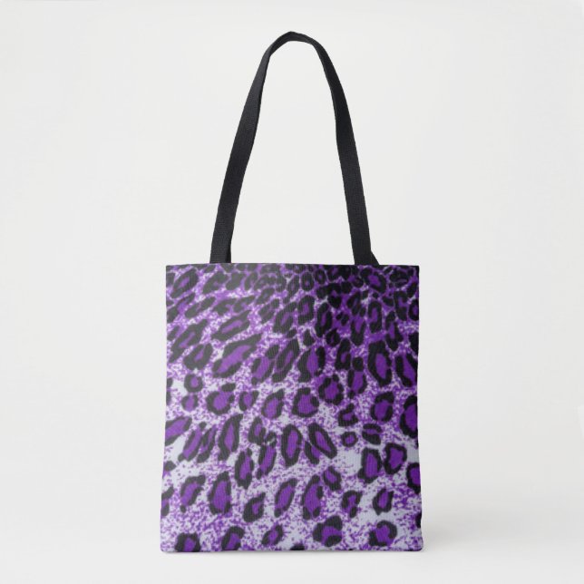 Tote Bag Motif Leopard noir violet design d'impression (Devant)