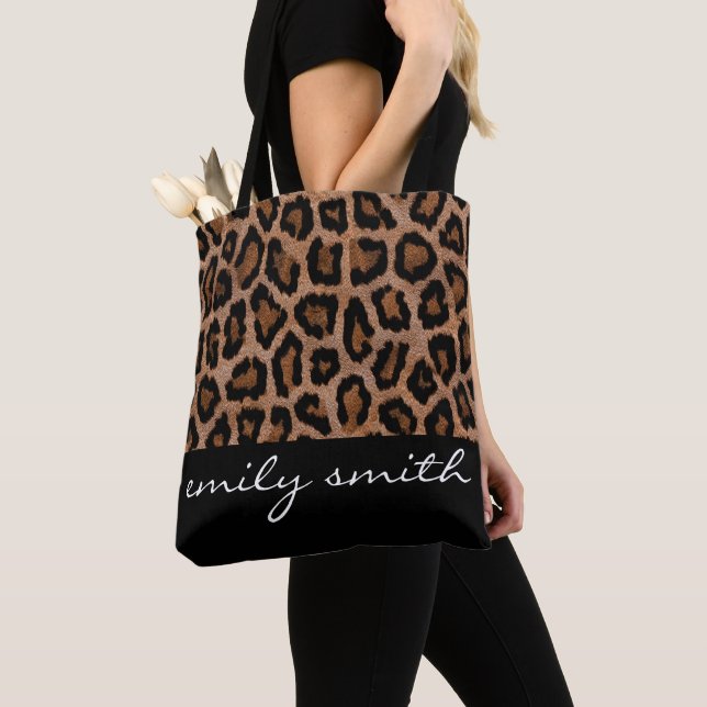 Tote Bag Motif Leopard personnalisé (De près)