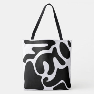 Tote Bag Motif libre moderne noir et blanc