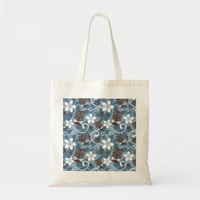 TOTE BAG MOTIF LUAU TIKI (BLEU) (Devant)