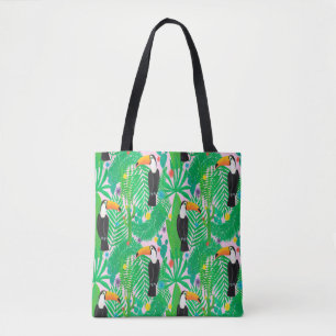 Tote Bag Motif lumineux tropical transparent dessiné à la m