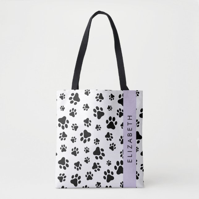 Tote Bag Motif mâle, Patrouilles de chien, Noir et Blanc, V (Devant)