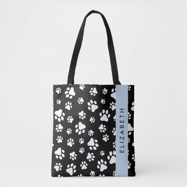 Tote Bag Motif mâle, Patrouilles de chien, Noir et Blanc, V (Devant)