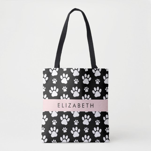 Tote Bag Motif mâle, Patrouilles de chien, Noir et Blanc, V (Devant)