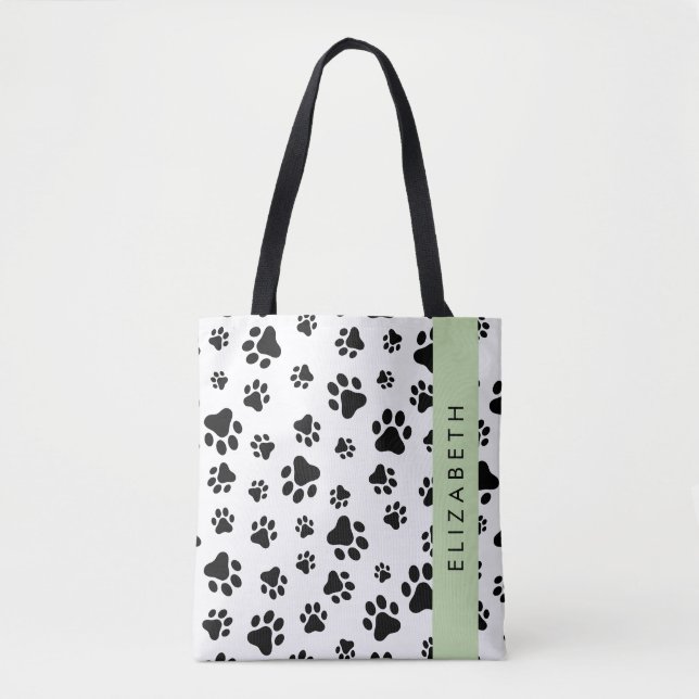Tote Bag Motif mâle, Patrouilles de chien, Noir et Blanc, V (Devant)