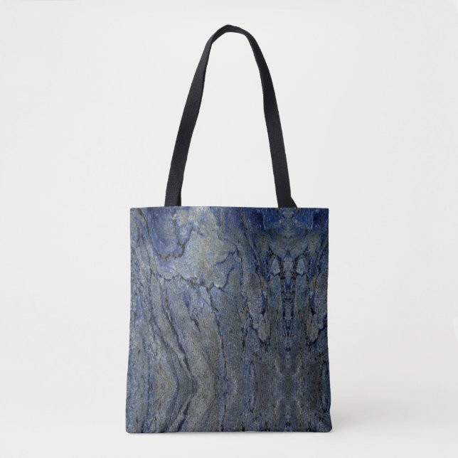 Tote Bag Motif marbré en pierre bleue (Devant)