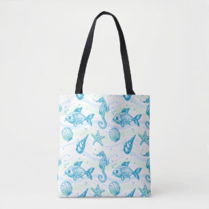 Tote Bag Motif marin de croquis