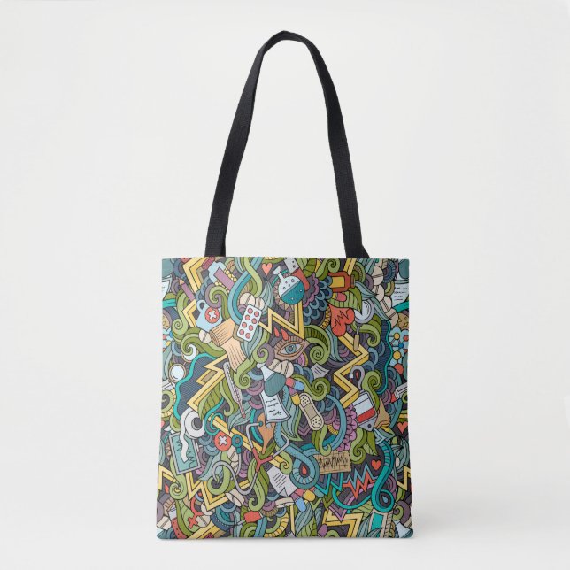 Tote Bag Motif Médicale d'icône d'art abstrait (Devant)