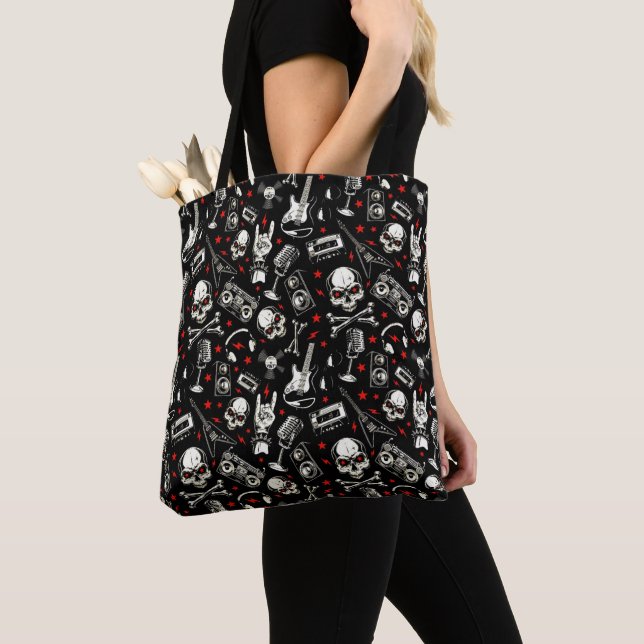 Tote Bag Motif métallique lourd rétro (De près)