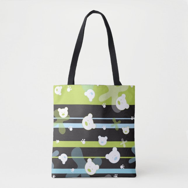 Tote Bag Motif mignon avec peu d'ours (Devant)