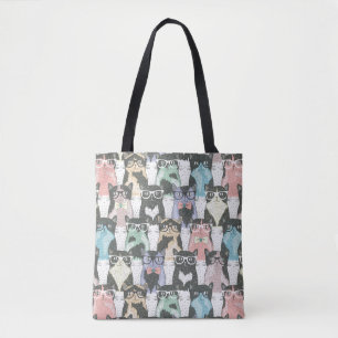 Tote Bag Motif mignon de chats de hippie
