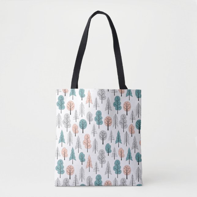 Tote Bag Motif mignon de forêt de griffonnage (Devant)