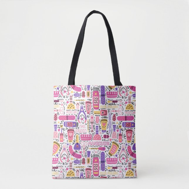 Tote Bag Motif mignon de manucure de griffonnage (Devant)