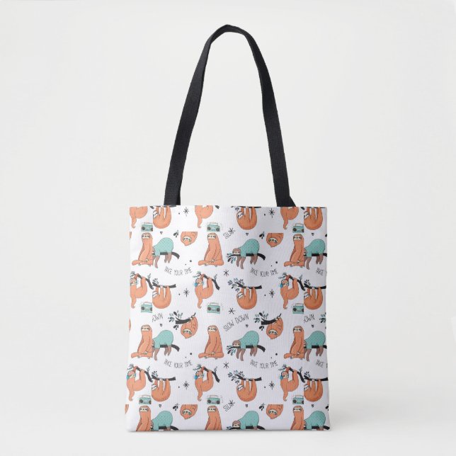 Tote Bag Motif mignon de paresse (Devant)