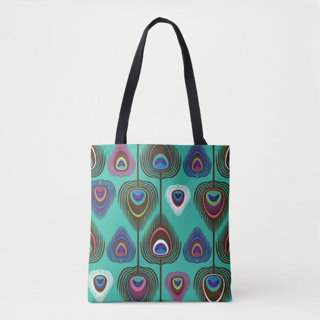 Tote Bag motif mignon de plume de paon (Devant)