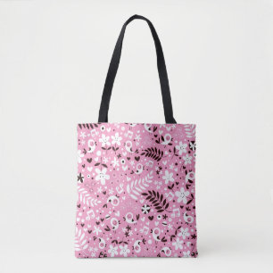 Tote Bag motif mignon de rose d'oiseaux et de fleurs