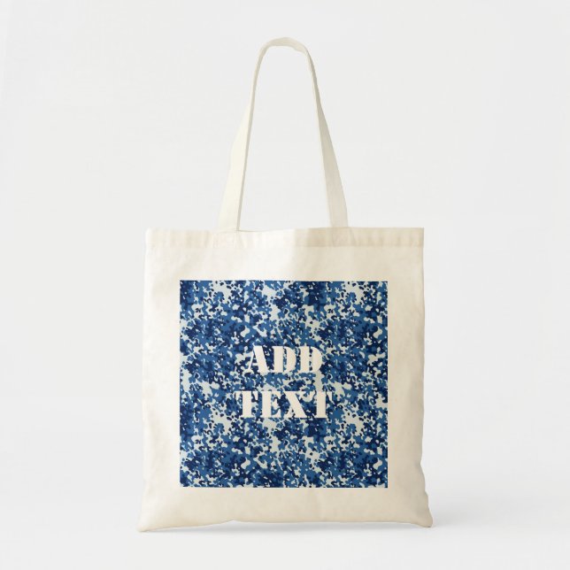 Tote Bag Motif militaire bleu numérique (Devant)