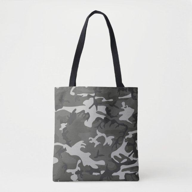 Tote Bag Motif militaire de Camo de camouflage gris (Devant)
