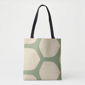 Tote Bag Motif minimaliste abstrait vert et beige neutre