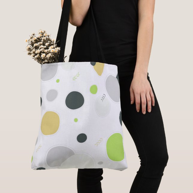 Tote Bag Motif moderne à pois pastel (De près)